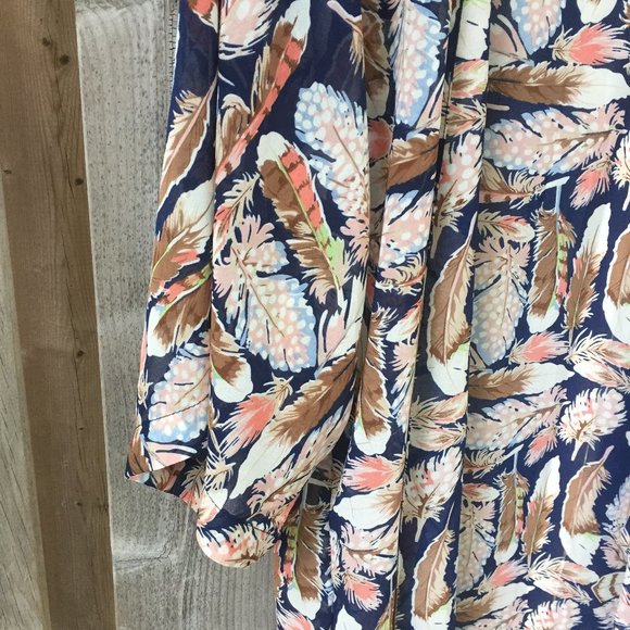 Rachael & Chloe blue kimono style open blouse - size M - Picture 2 of 8